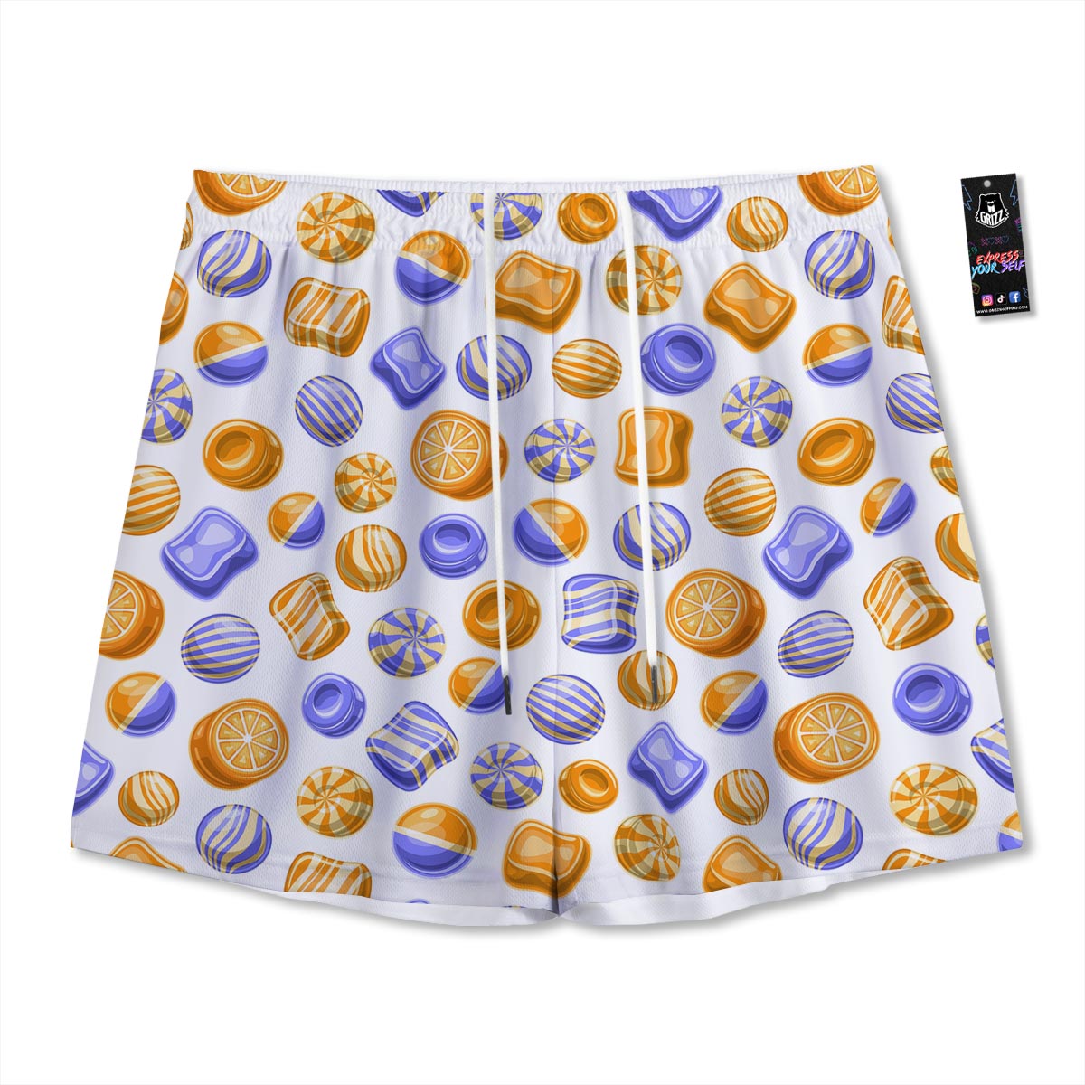 Sweet Gummy Print Pattern Mesh Shorts