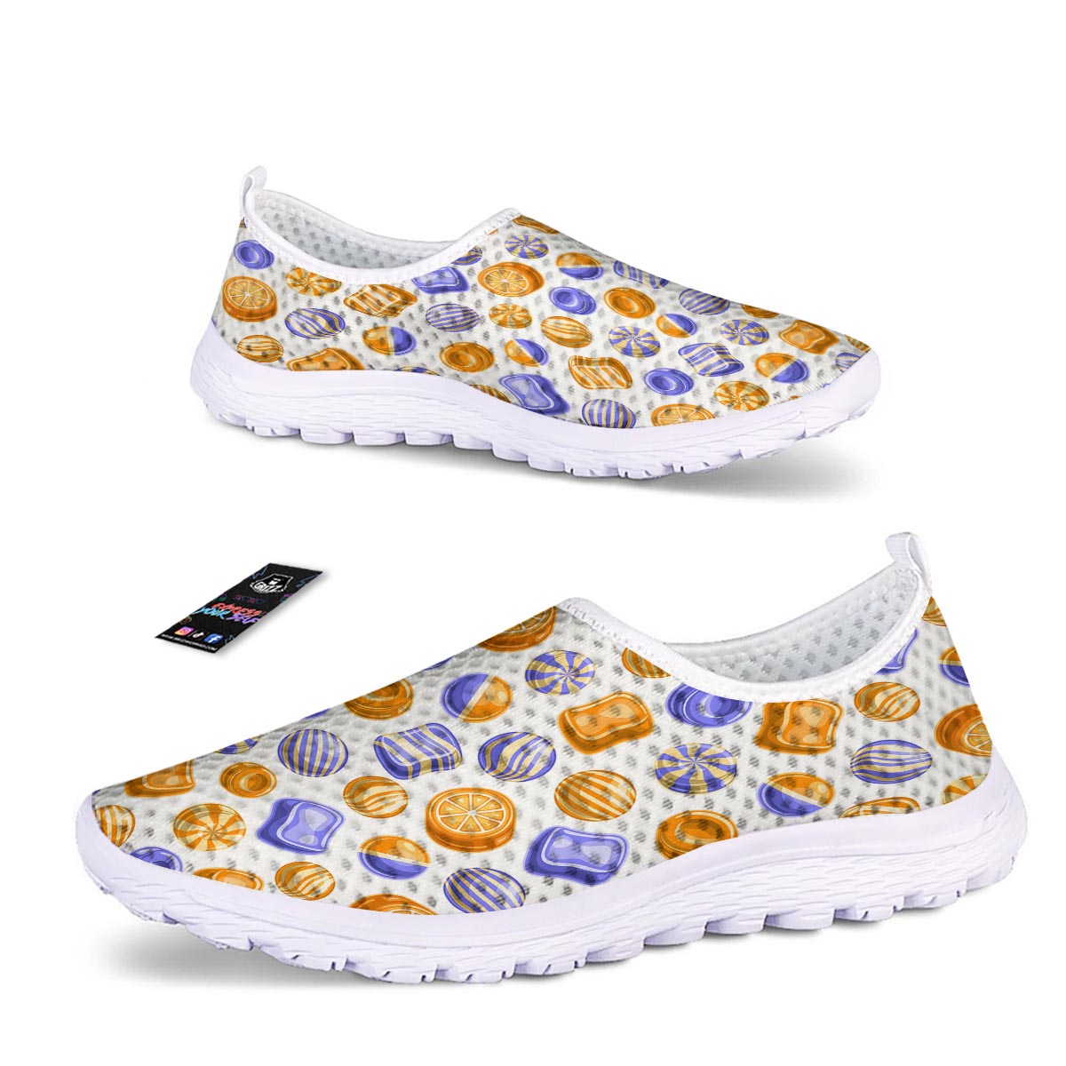 Sweet Gummy Print Pattern Nurse Shoes-grizzshop