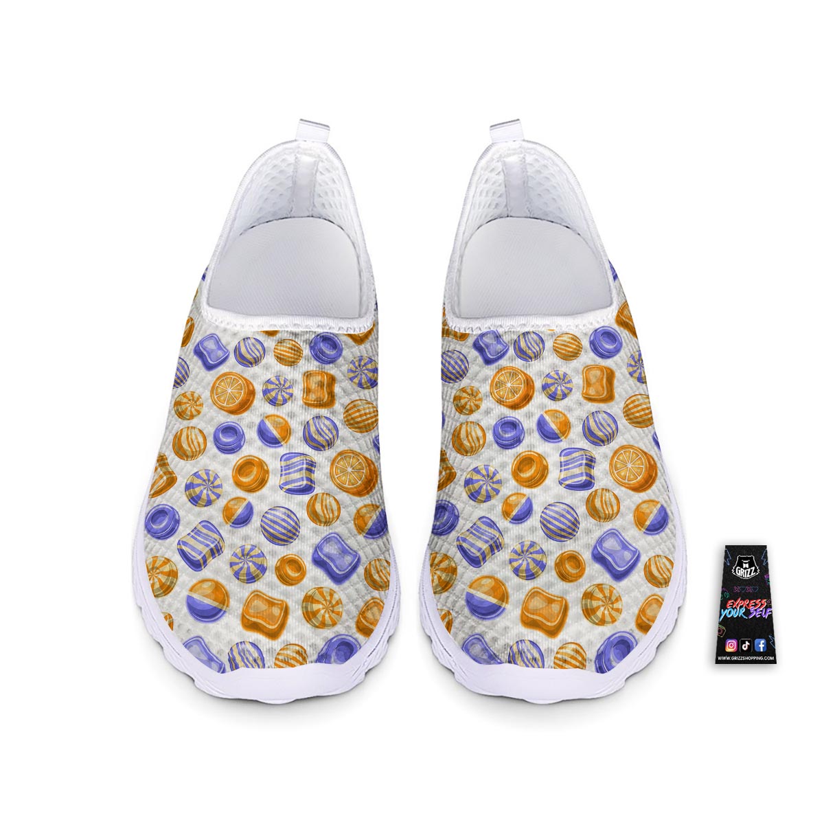 Sweet Gummy Print Pattern Nurse Shoes-grizzshop