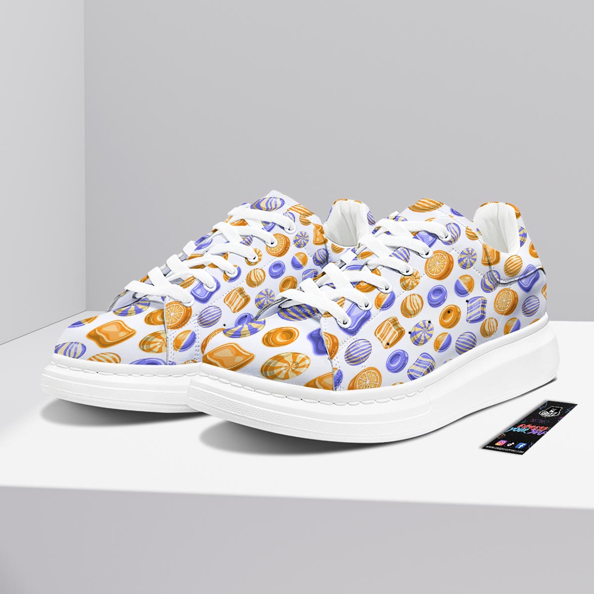 Sweet Gummy Print Pattern Platform Shoes-grizzshop