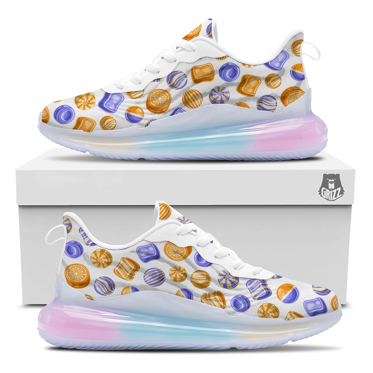 Sweet Gummy Print Pattern Running Sneakers-grizzshop