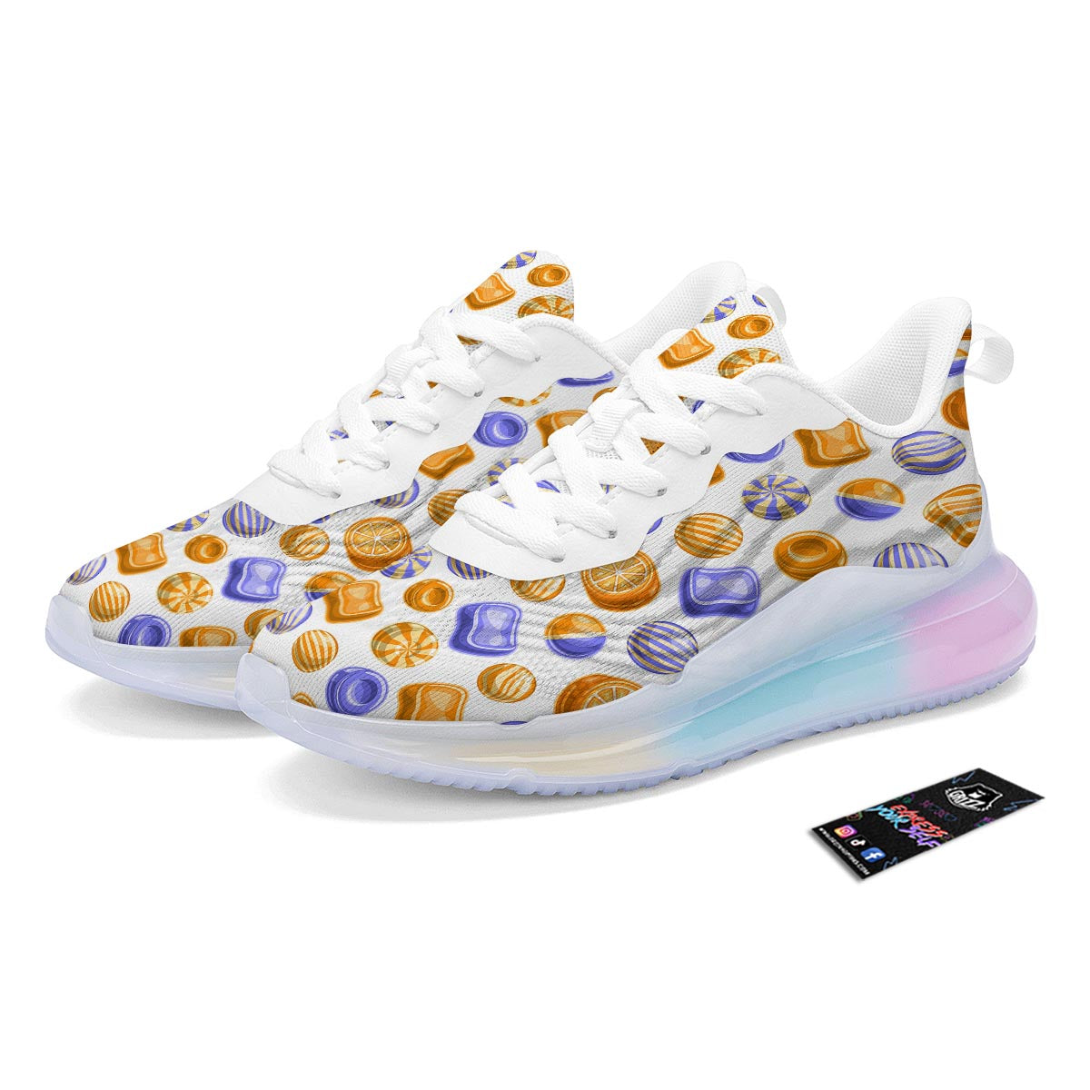 Sweet Gummy Print Pattern Running Sneakers-grizzshop