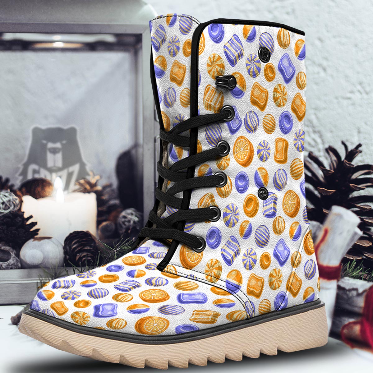Sweet Gummy Print Pattern Snow Boots-grizzshop