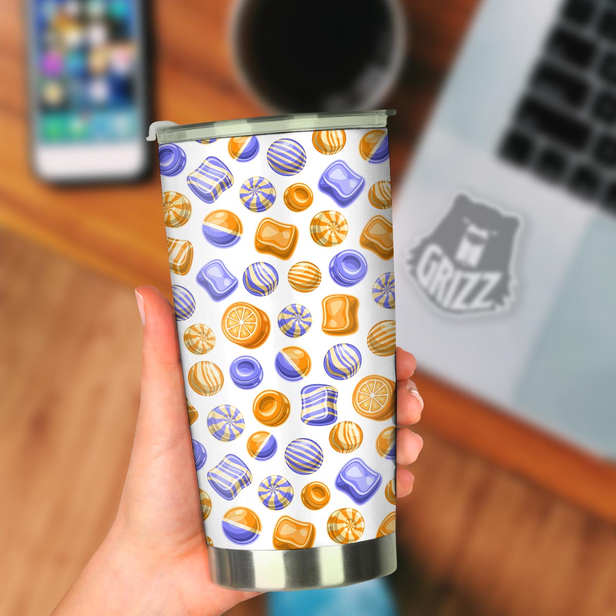 Sweet Gummy Print Pattern Tumbler-grizzshop