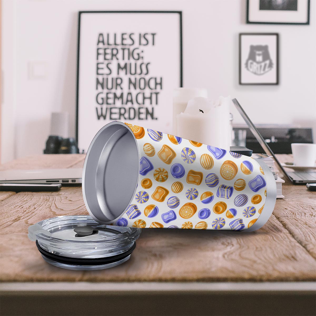 Sweet Gummy Print Pattern Tumbler-grizzshop
