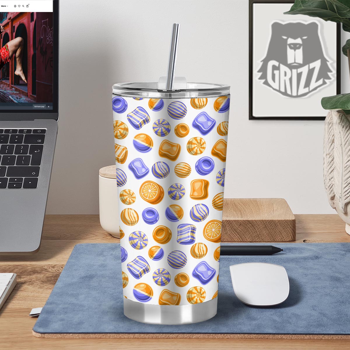 Sweet Gummy Print Pattern Tumbler-grizzshop