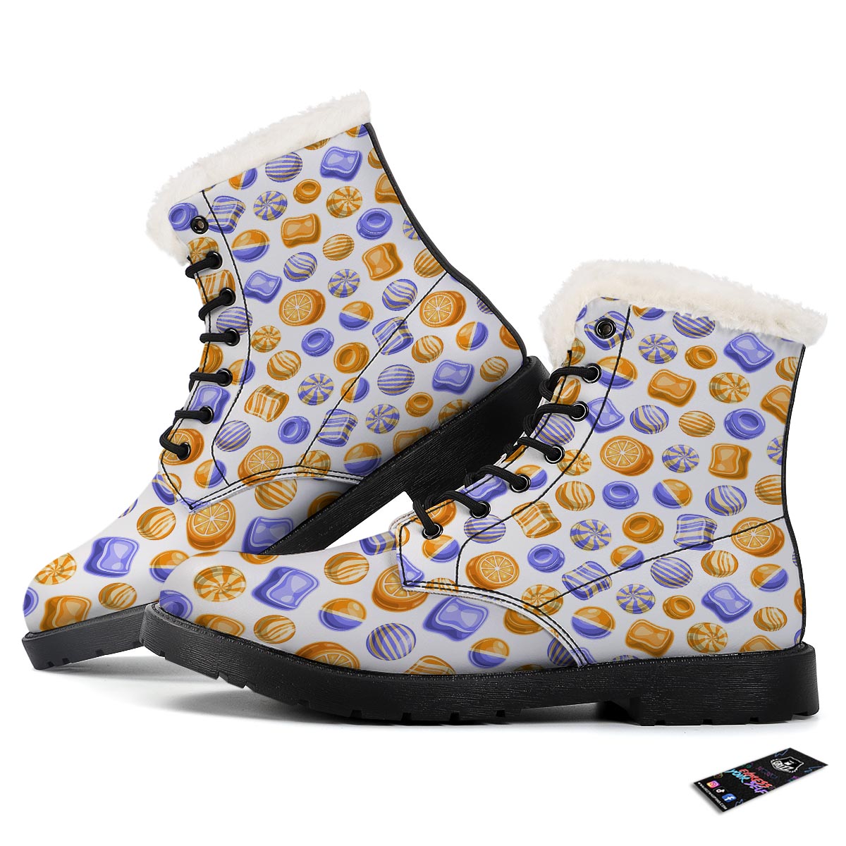 Sweet Gummy Print Pattern Winter Boots-grizzshop