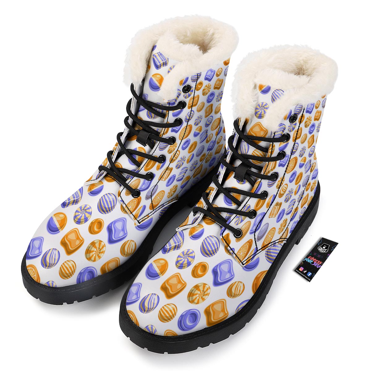 Sweet Gummy Print Pattern Winter Boots-grizzshop