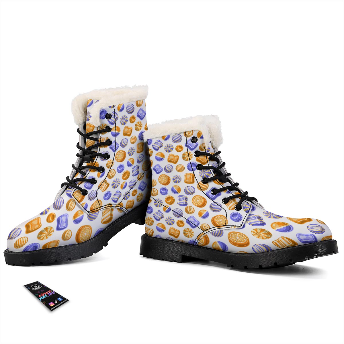 Sweet Gummy Print Pattern Winter Boots-grizzshop