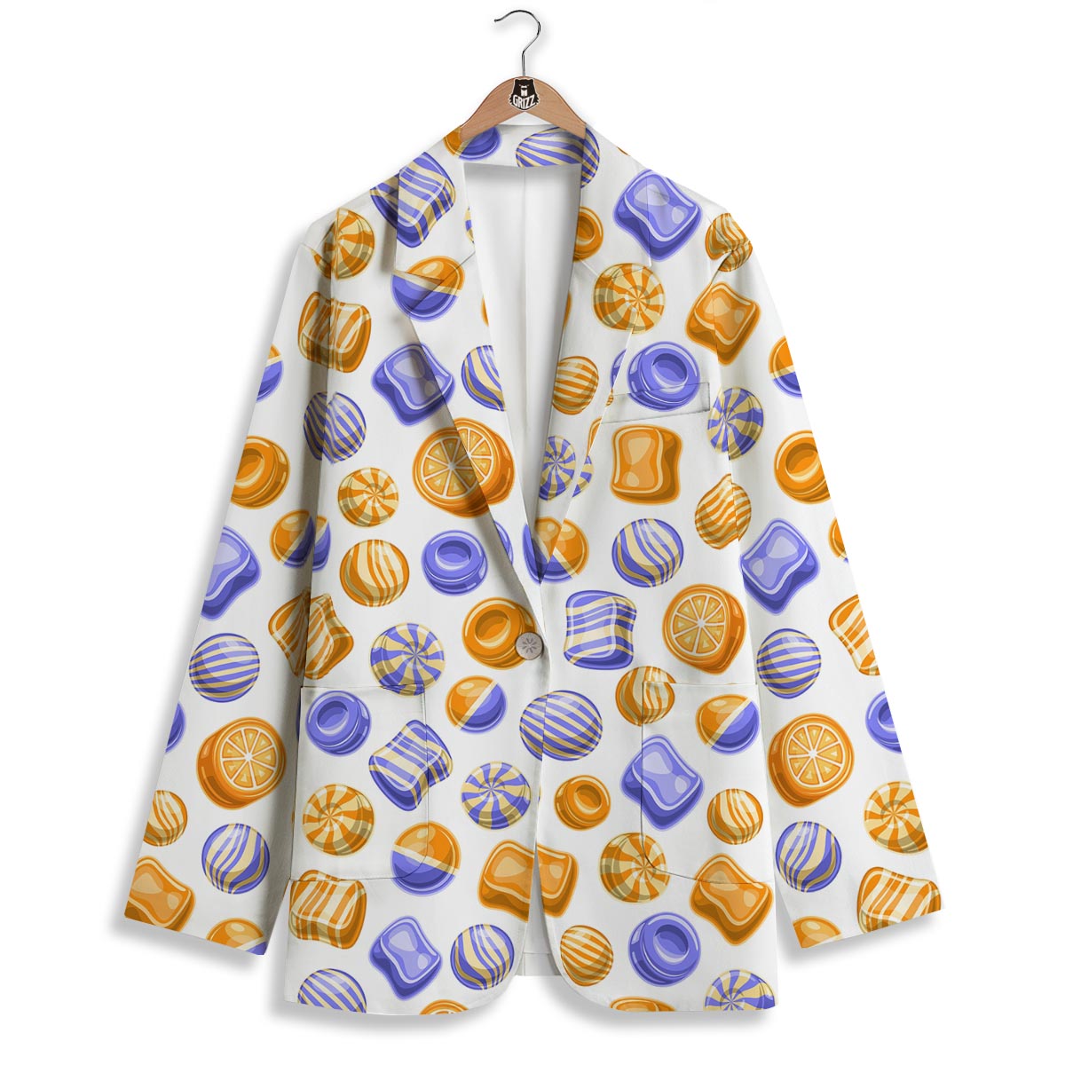 Sweet Gummy Print Pattern Women's Blazer-grizzshop