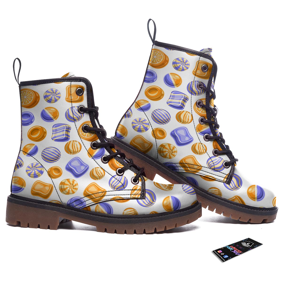 Sweet Gummy Print Pattern Work Boots-grizzshop