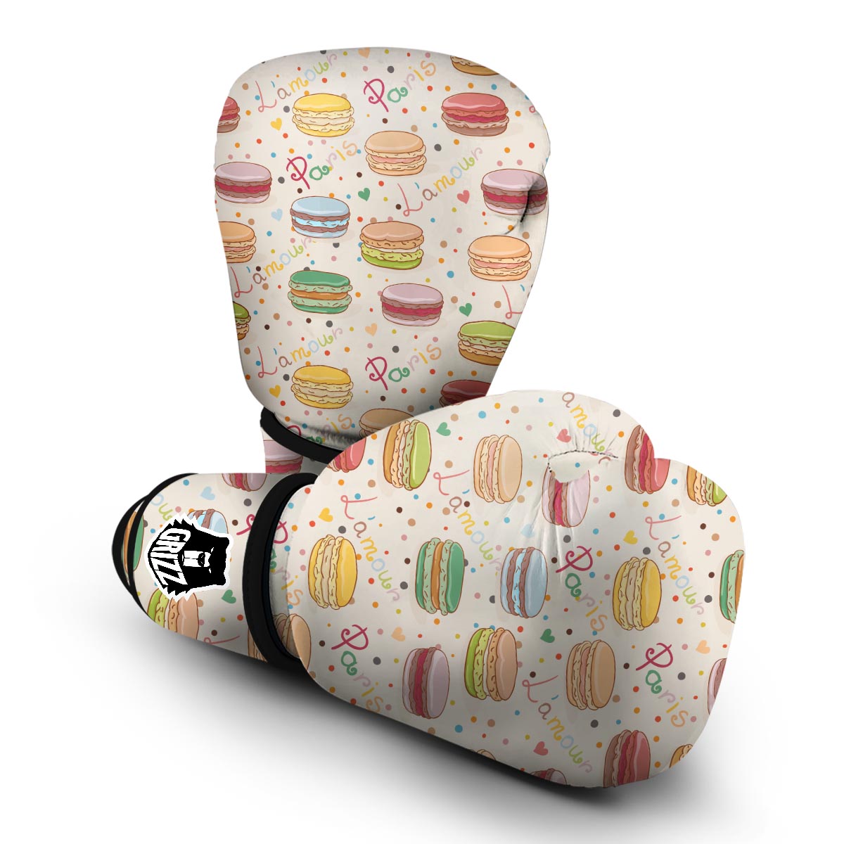 Sweet Macaron Pattern Print Boxing Gloves-grizzshop