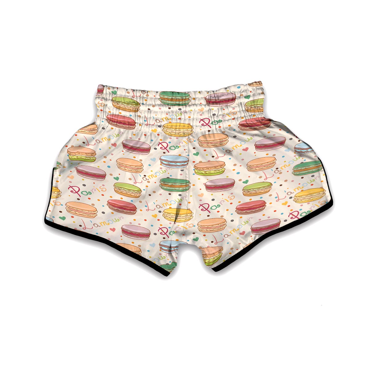 Sweet Macaron Pattern Print Muay Thai Boxing Shorts-grizzshop