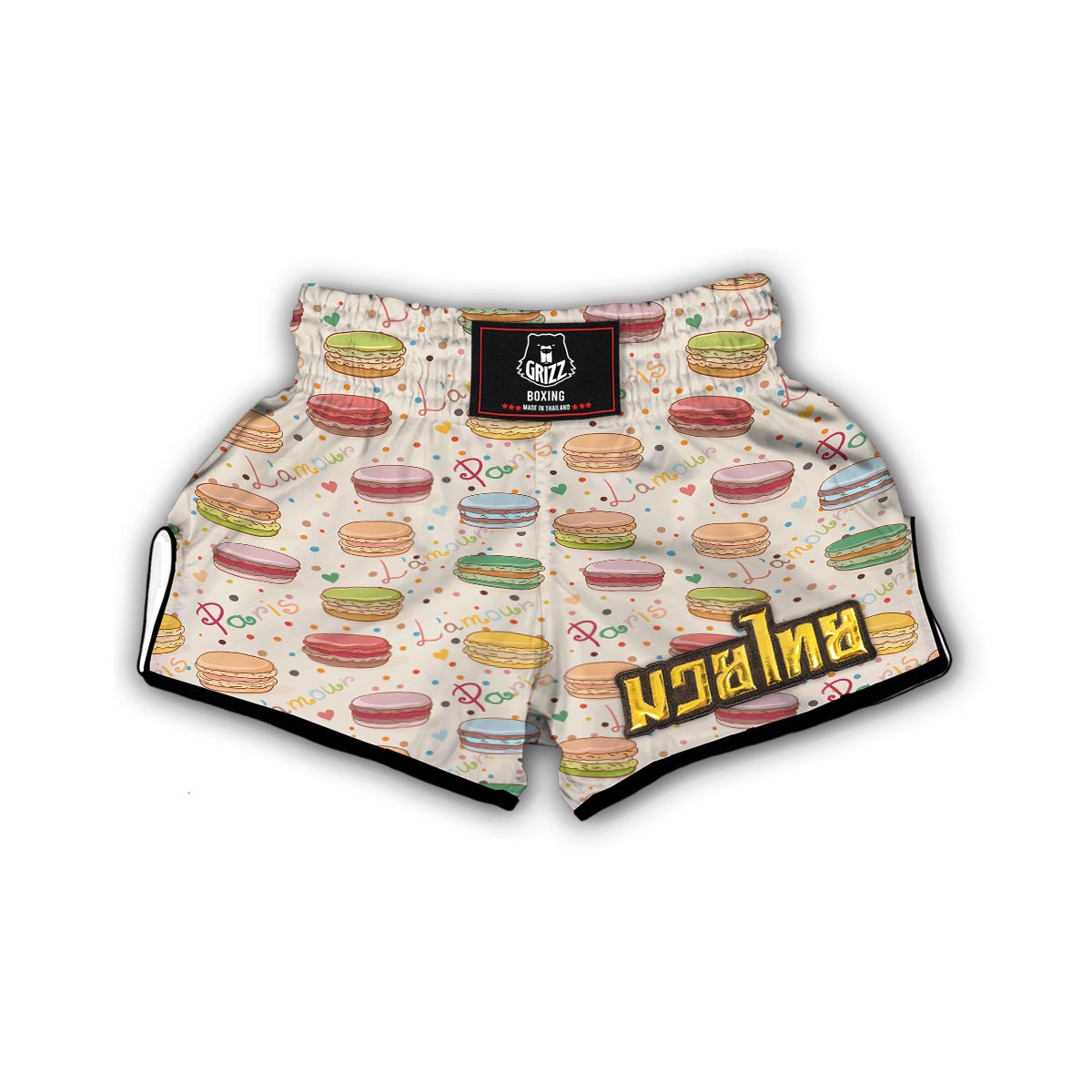 Sweet Macaron Pattern Print Muay Thai Boxing Shorts-grizzshop