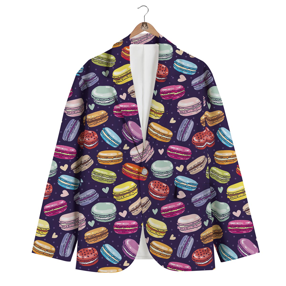 Sweet Macaron Print Pattern Men's Blazer-grizzshop