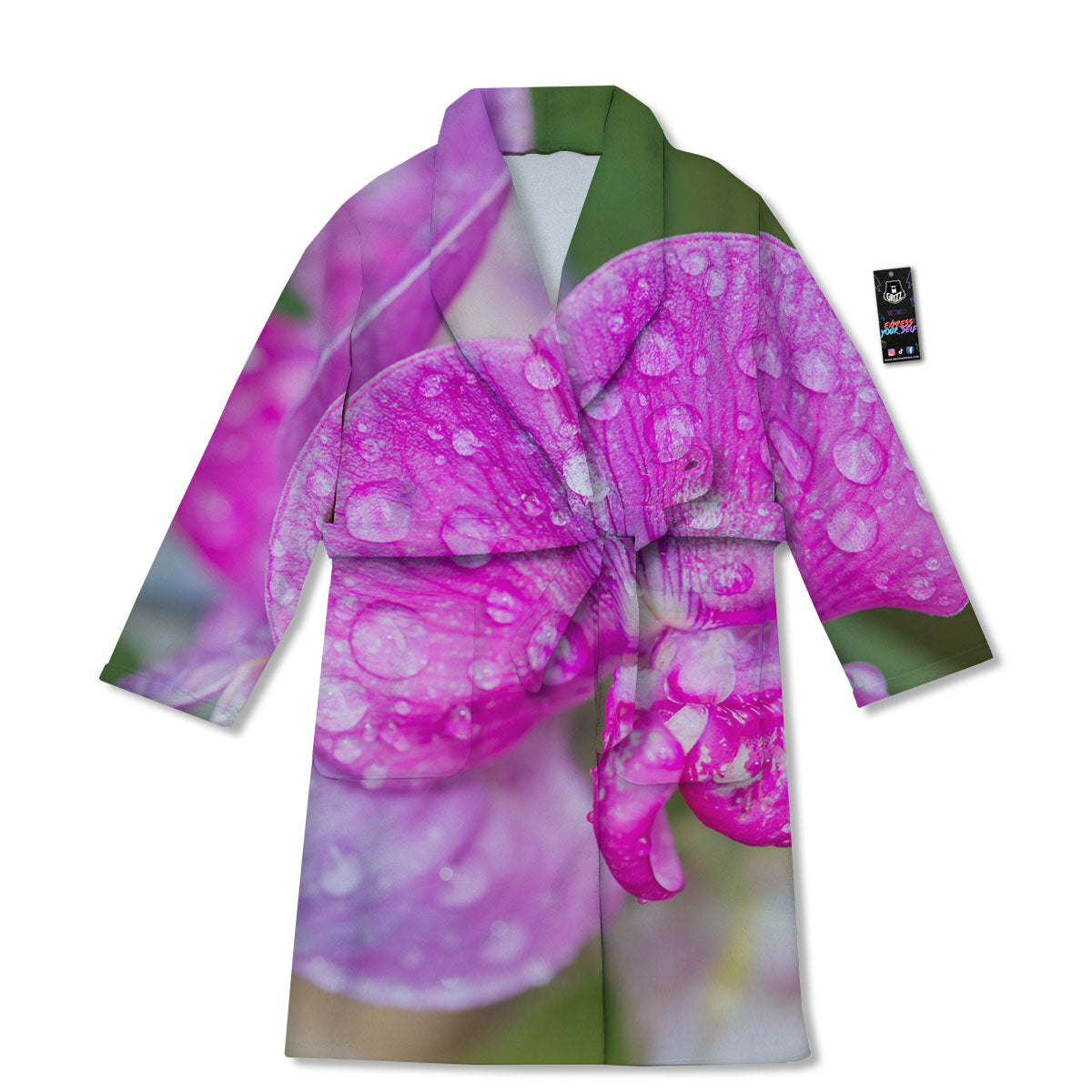 Sweet Pea Purple Print Bathrobe-grizzshop