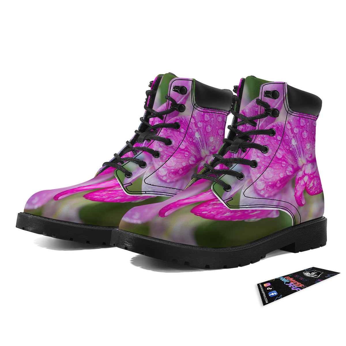 Sweet Pea Purple Print Boots-grizzshop