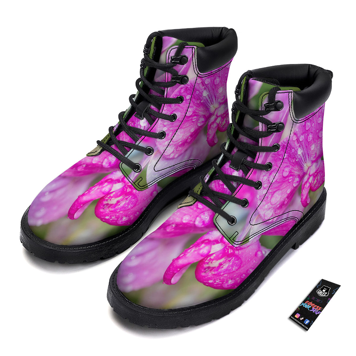 Sweet Pea Purple Print Boots-grizzshop