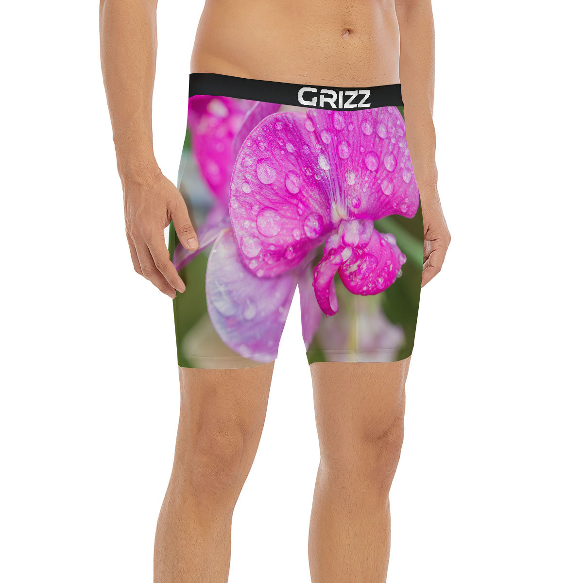 Sweet Pea Purple Print Boxer Briefs-grizzshop