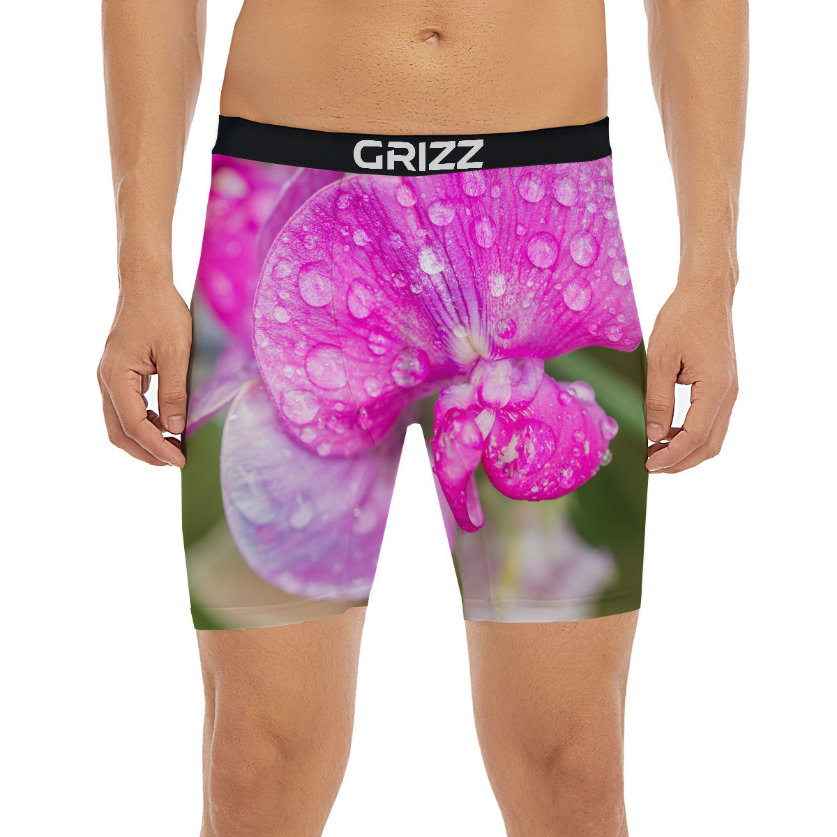 Sweet Pea Purple Print Boxer Briefs-grizzshop