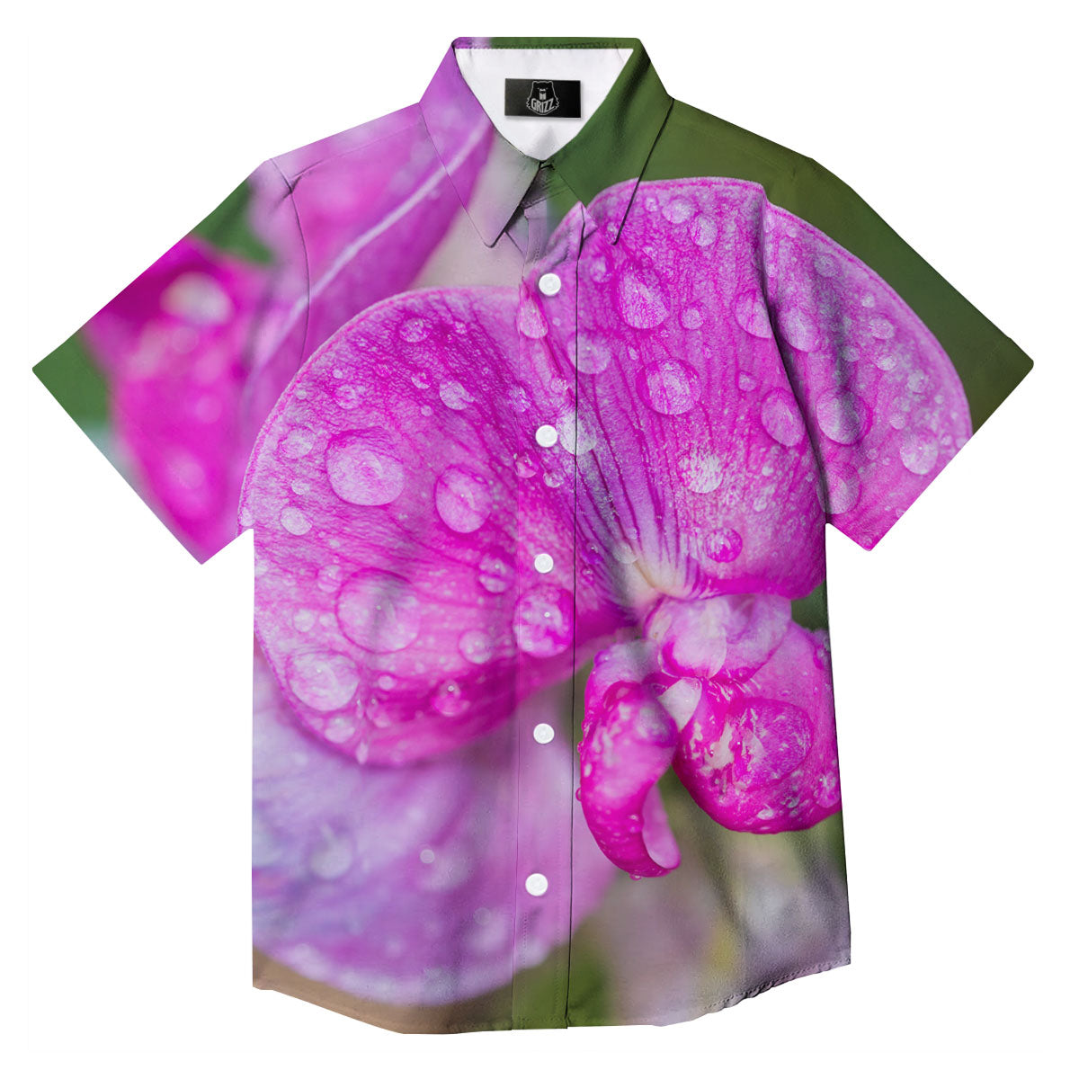 Sweet Pea Purple Print Button Up Shirt-grizzshop