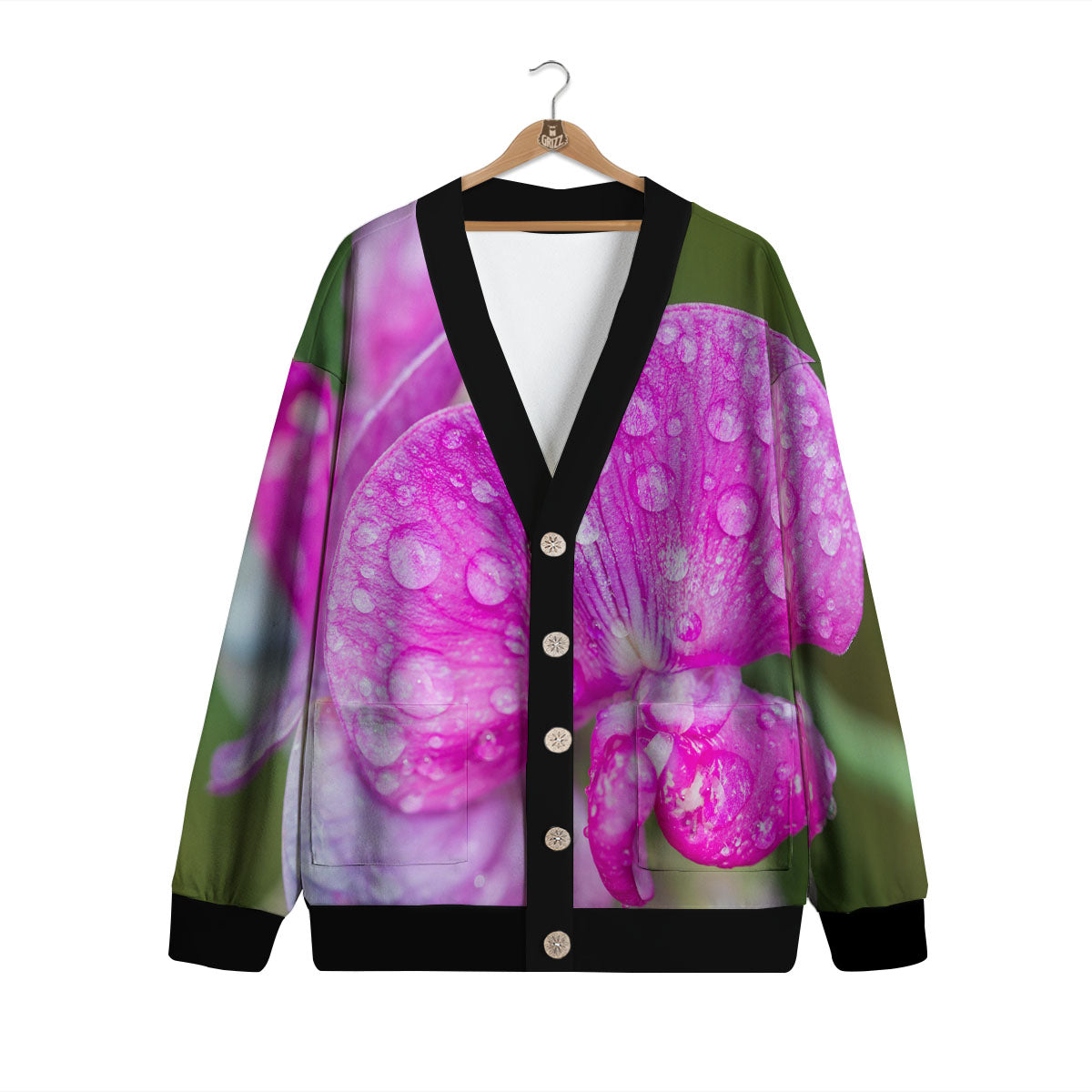 Sweet Pea Purple Print Cardigan-grizzshop