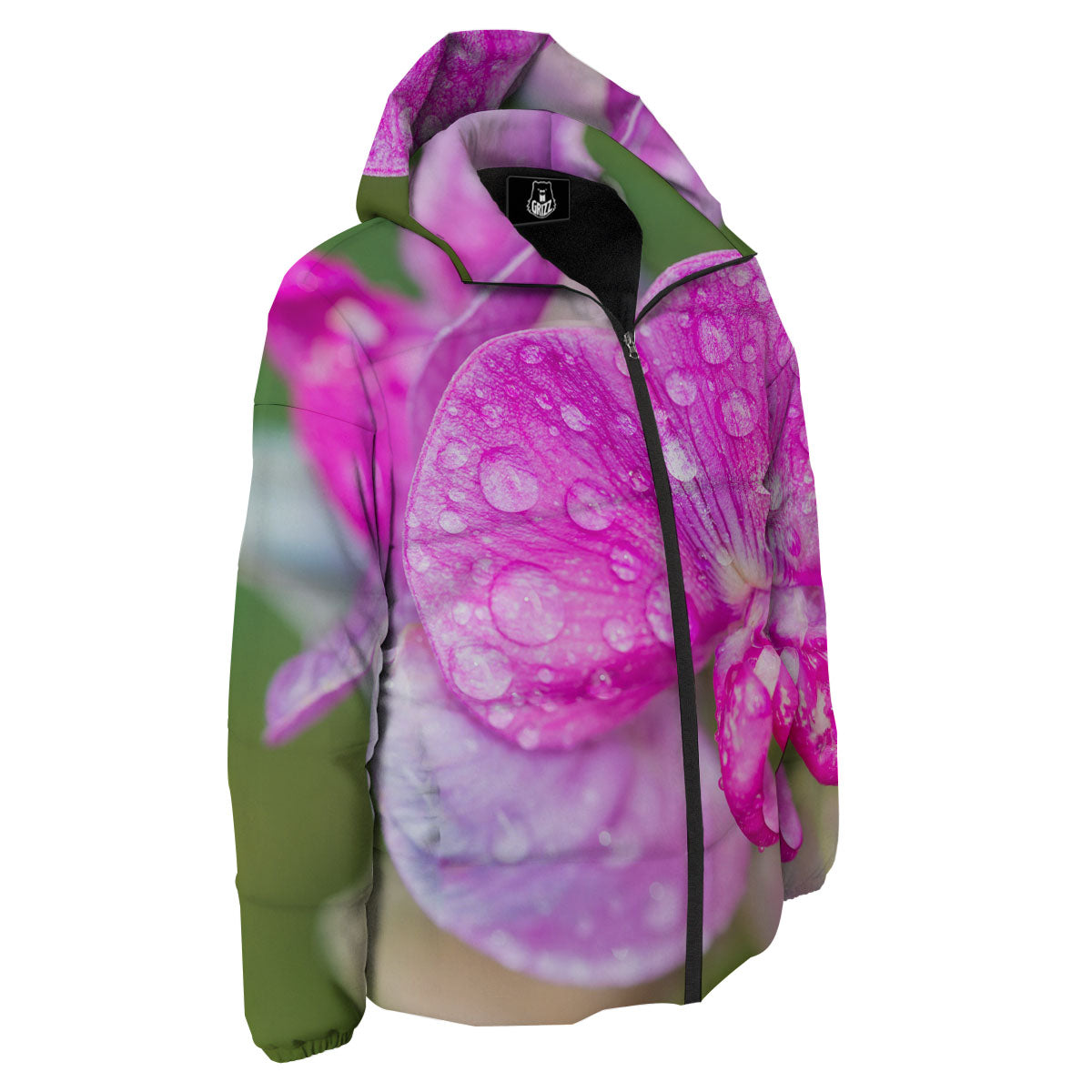 Sweet Pea Purple Print Down Jacket-grizzshop