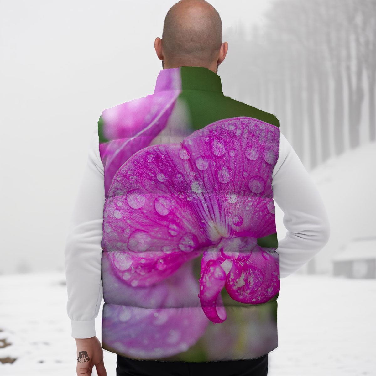Sweet Pea Purple Print Down Vest