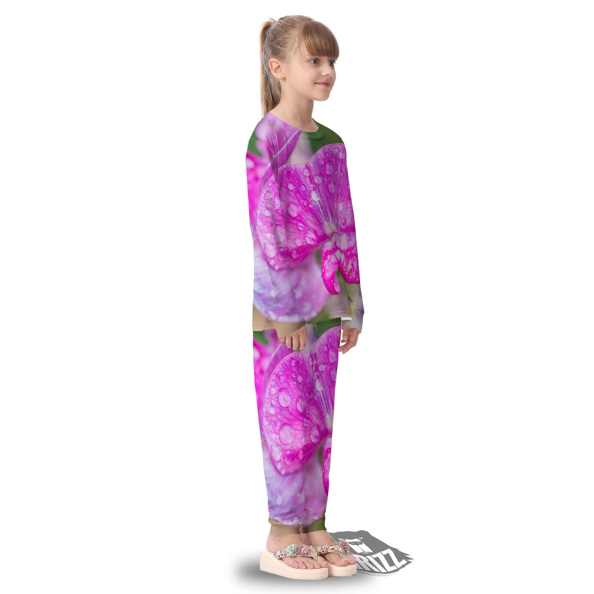 Sweet Pea Purple Print Kid's Pajamas-grizzshop