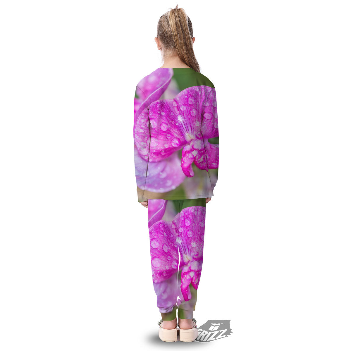 Sweet Pea Purple Print Kid's Pajamas-grizzshop