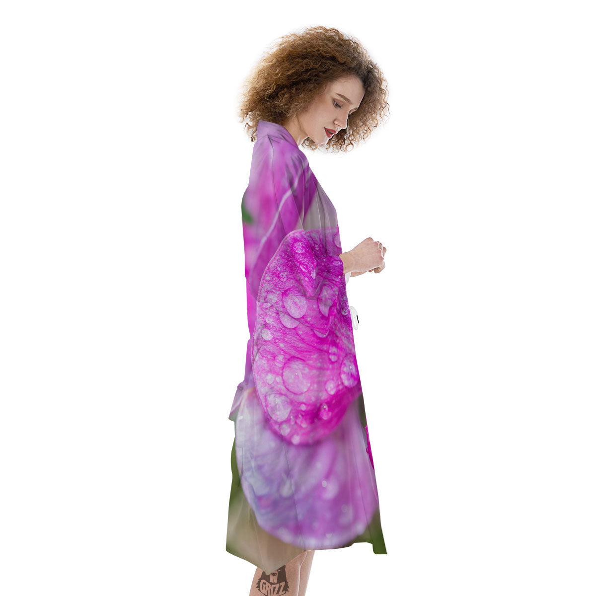 Sweet Pea Purple Print Kimono-grizzshop