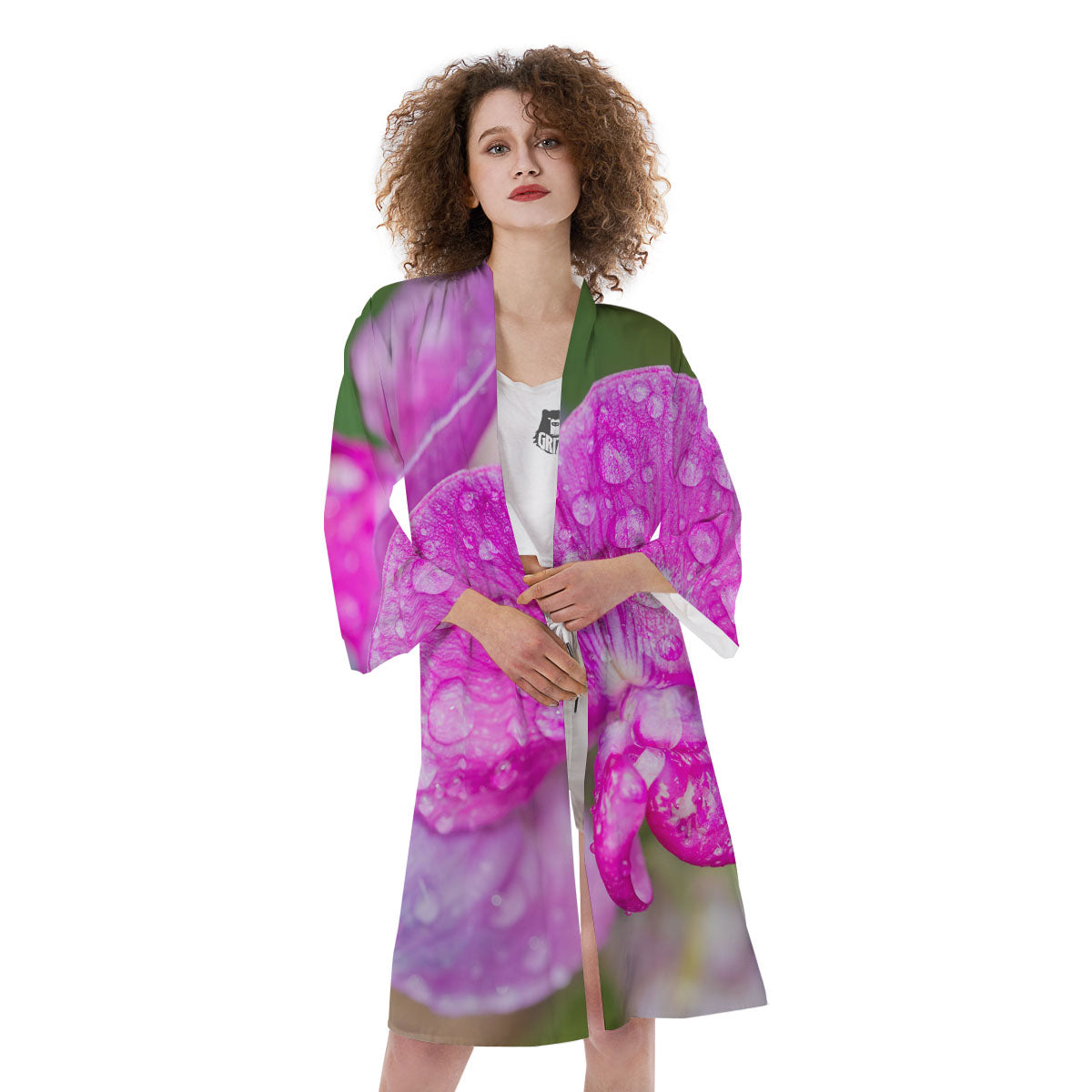 Sweet Pea Purple Print Kimono-grizzshop