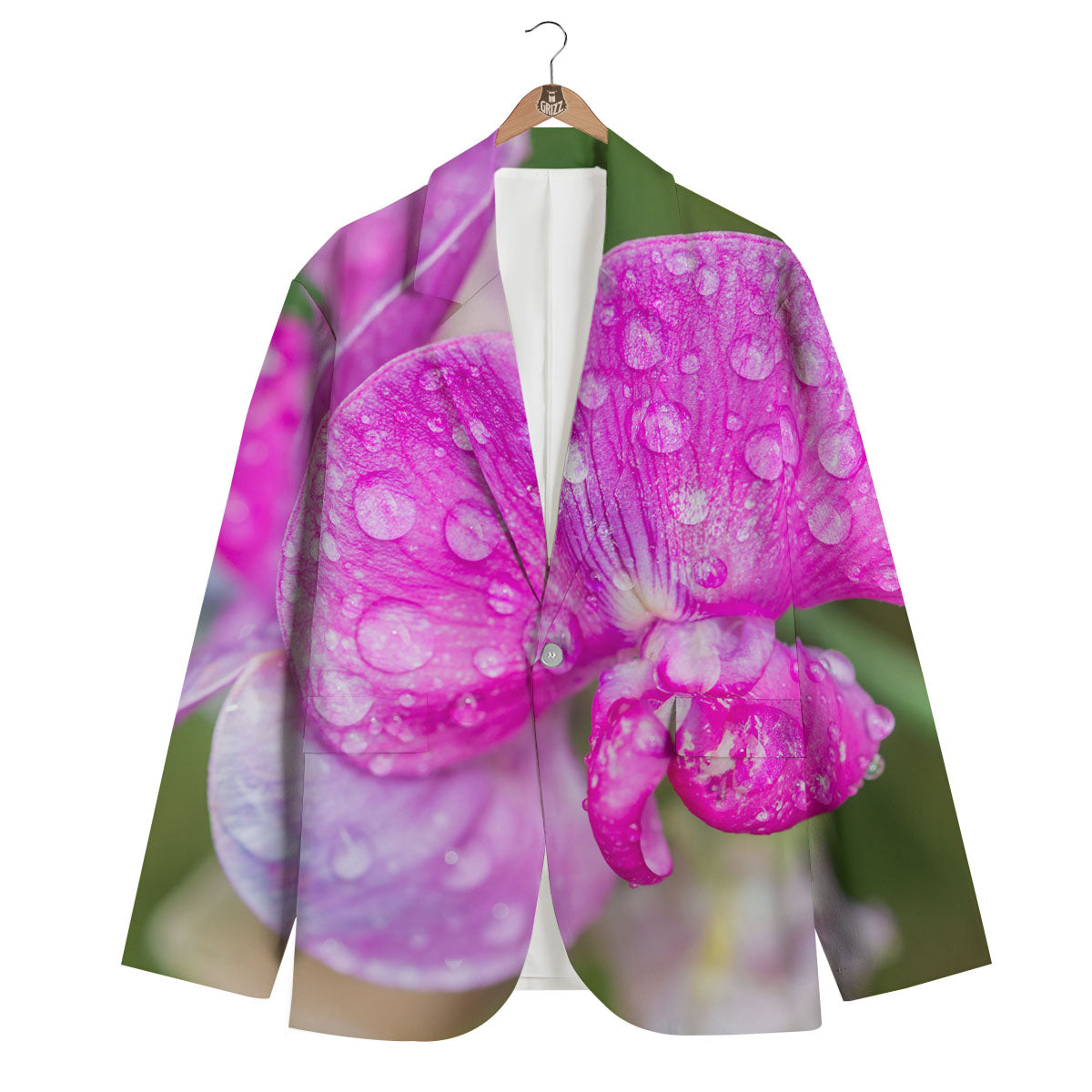 Sweet Pea Purple Print Men's Blazer-grizzshop