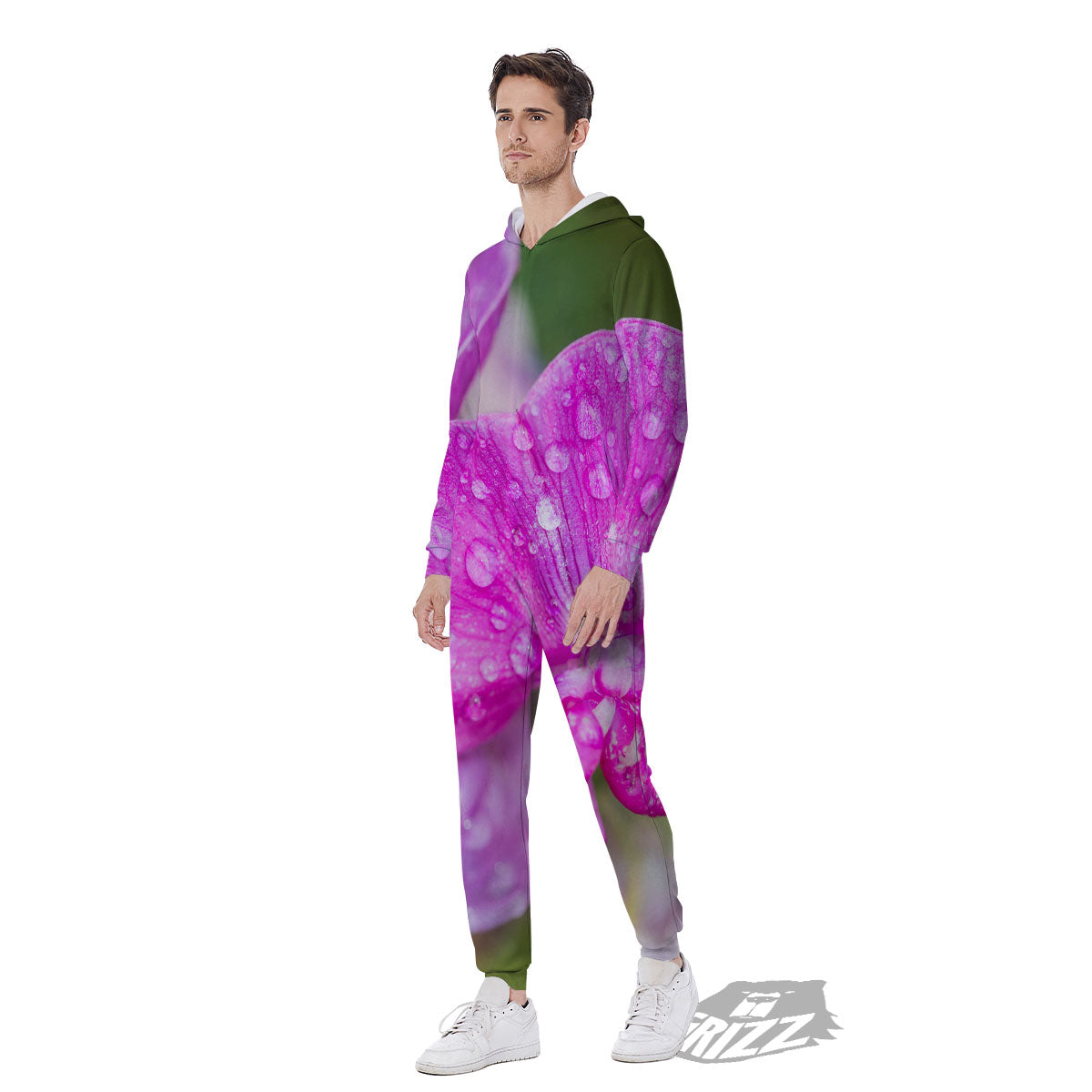 Sweet Pea Purple Print Men's Jumpsuit-grizzshop