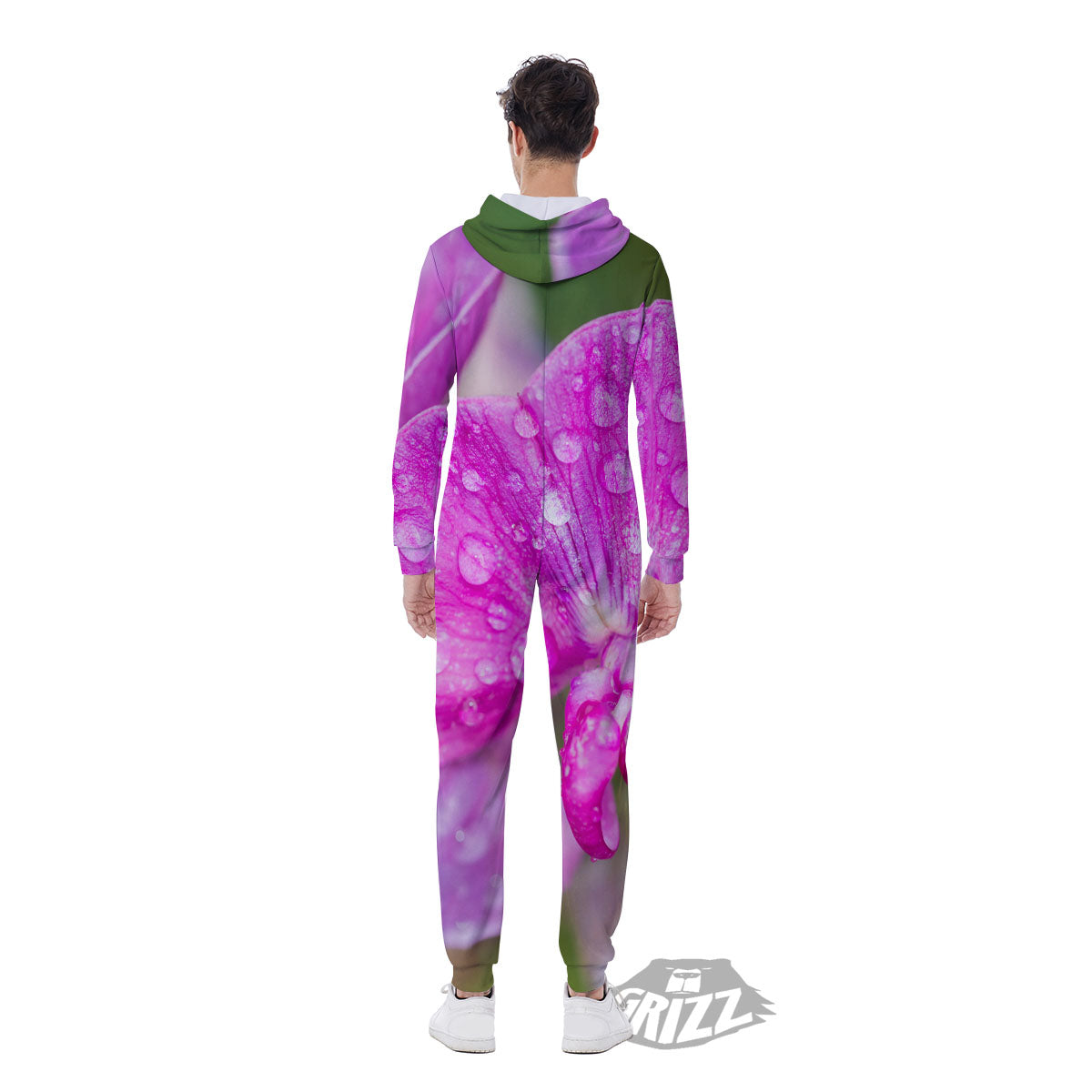 Sweet Pea Purple Print Men's Jumpsuit-grizzshop