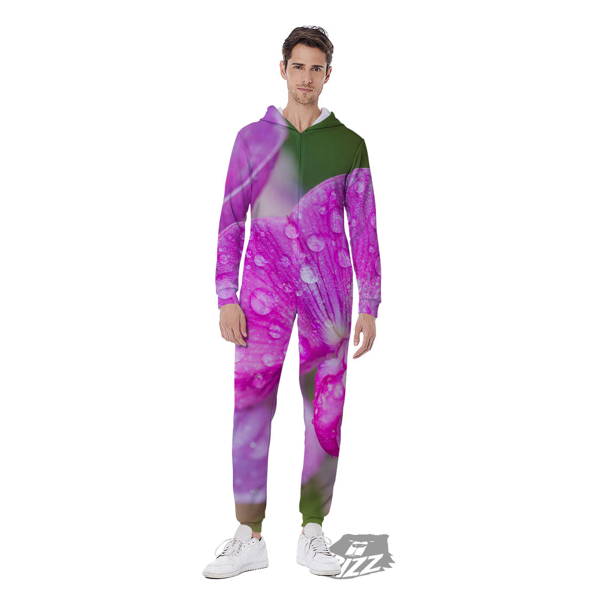 Sweet Pea Purple Print Men's Jumpsuit-grizzshop