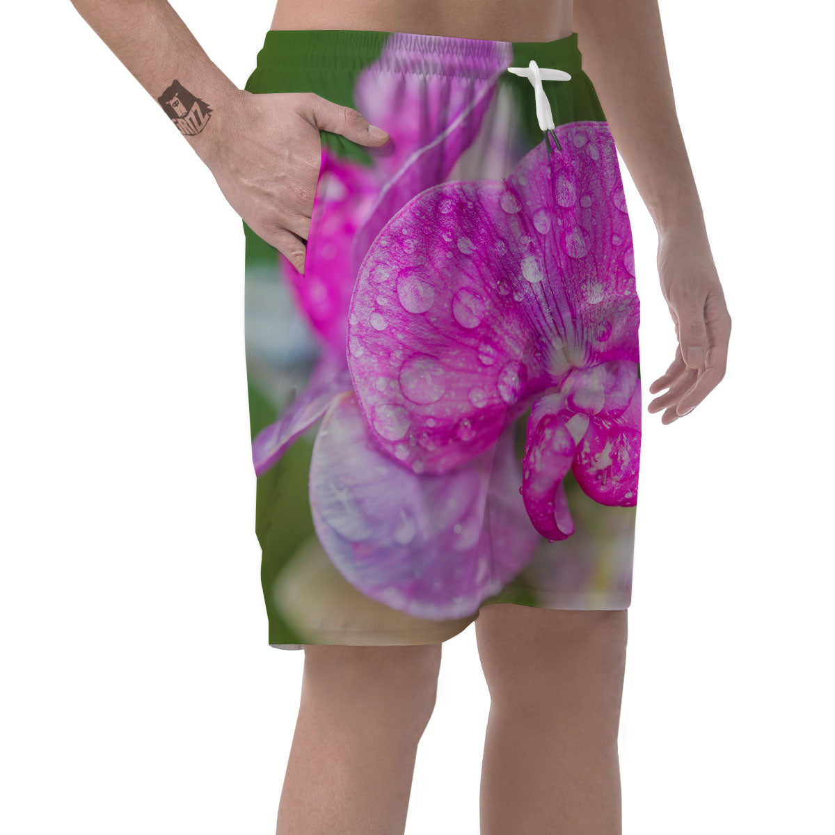 Sweet Pea Purple Print Men's Shorts-grizzshop
