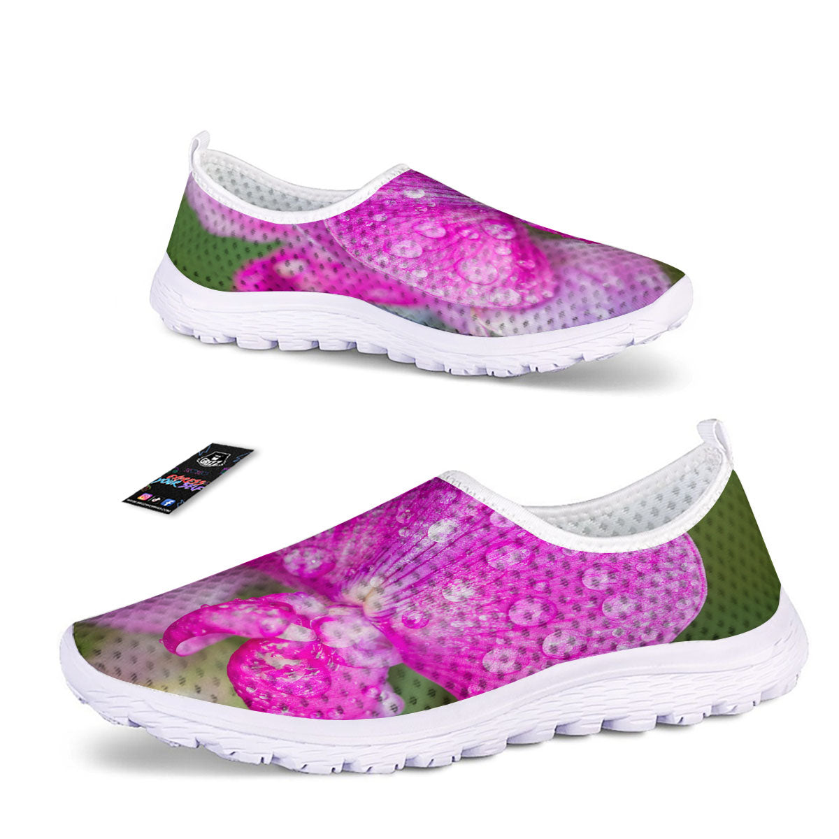 Sweet Pea Purple Print Nurse Shoes-grizzshop