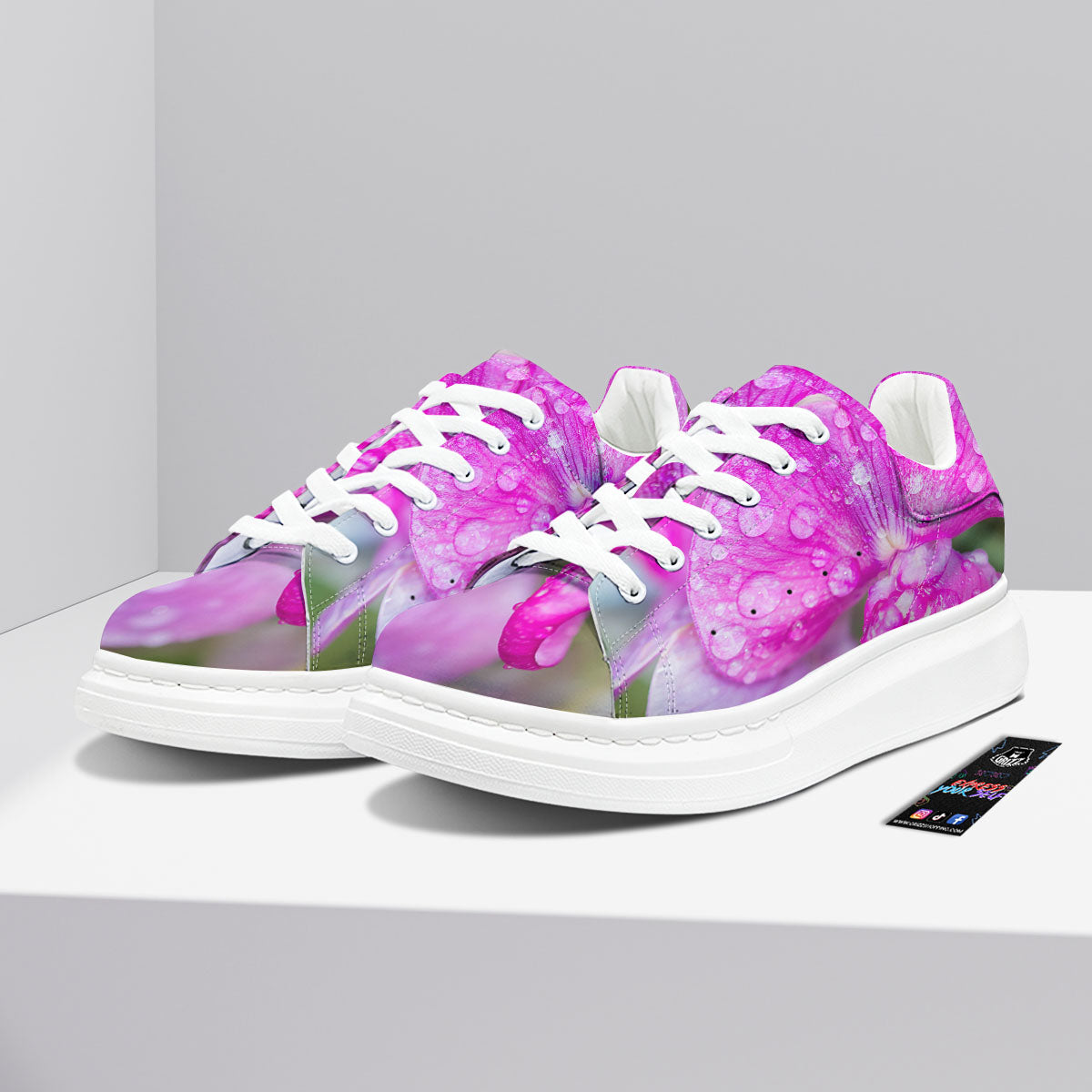 Sweet Pea Purple Print Platform Shoes-grizzshop