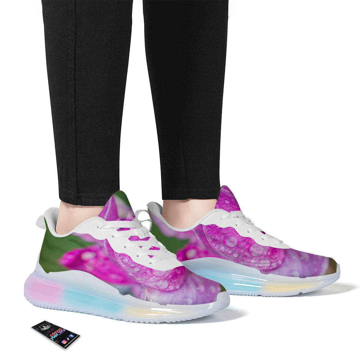 Sweet Pea Purple Print Running Sneakers-grizzshop