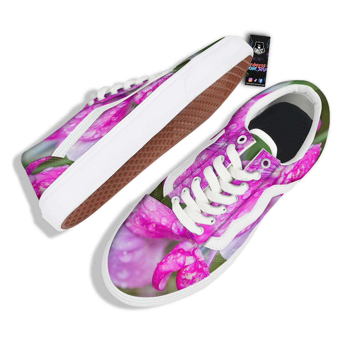 Sweet Pea Purple Print Skate Shoes-grizzshop