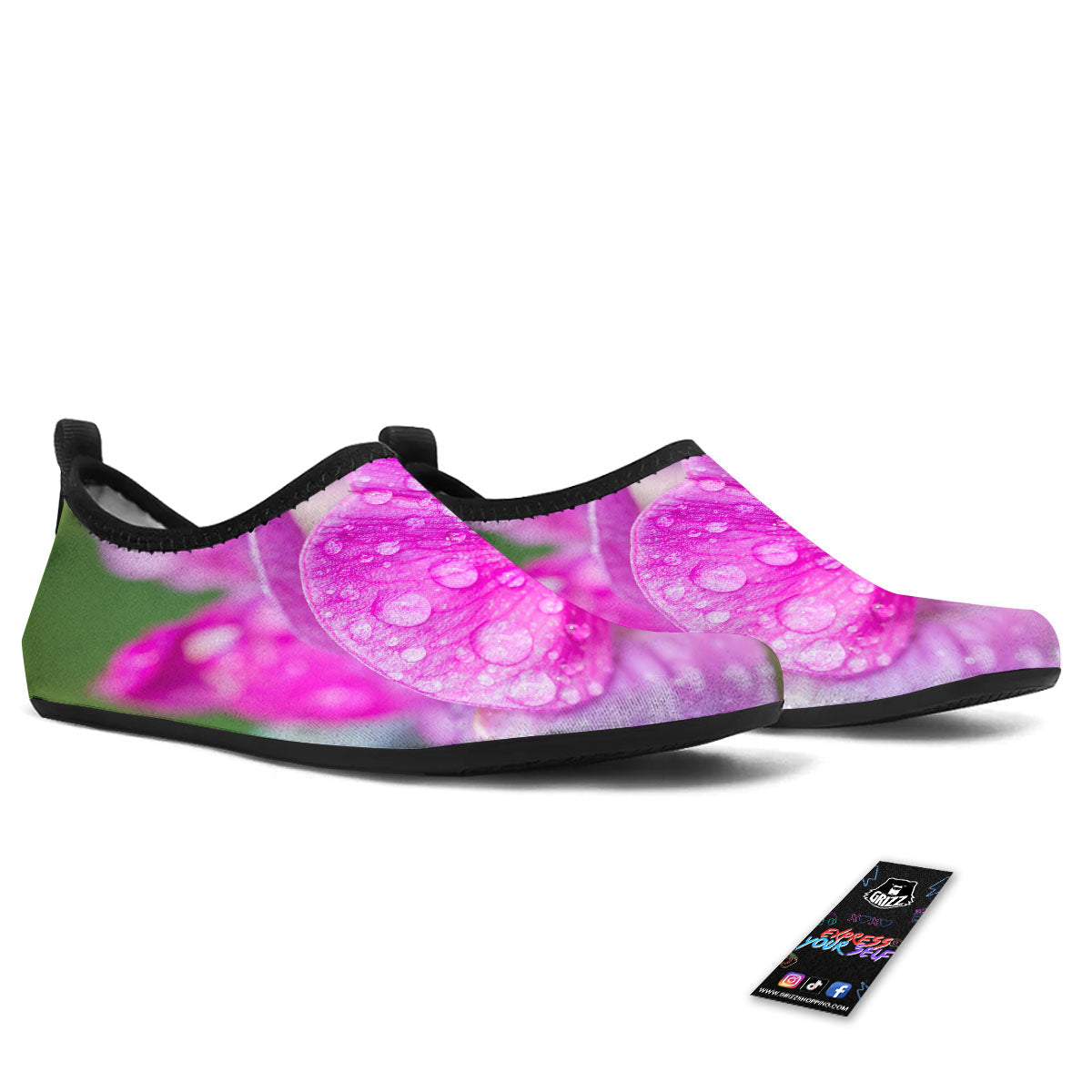Sweet Pea Purple Print Water Shoes-grizzshop