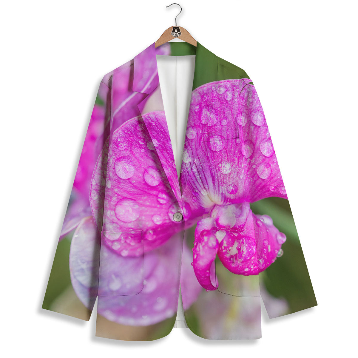Sweet Pea Purple Print Women's Blazer-grizzshop