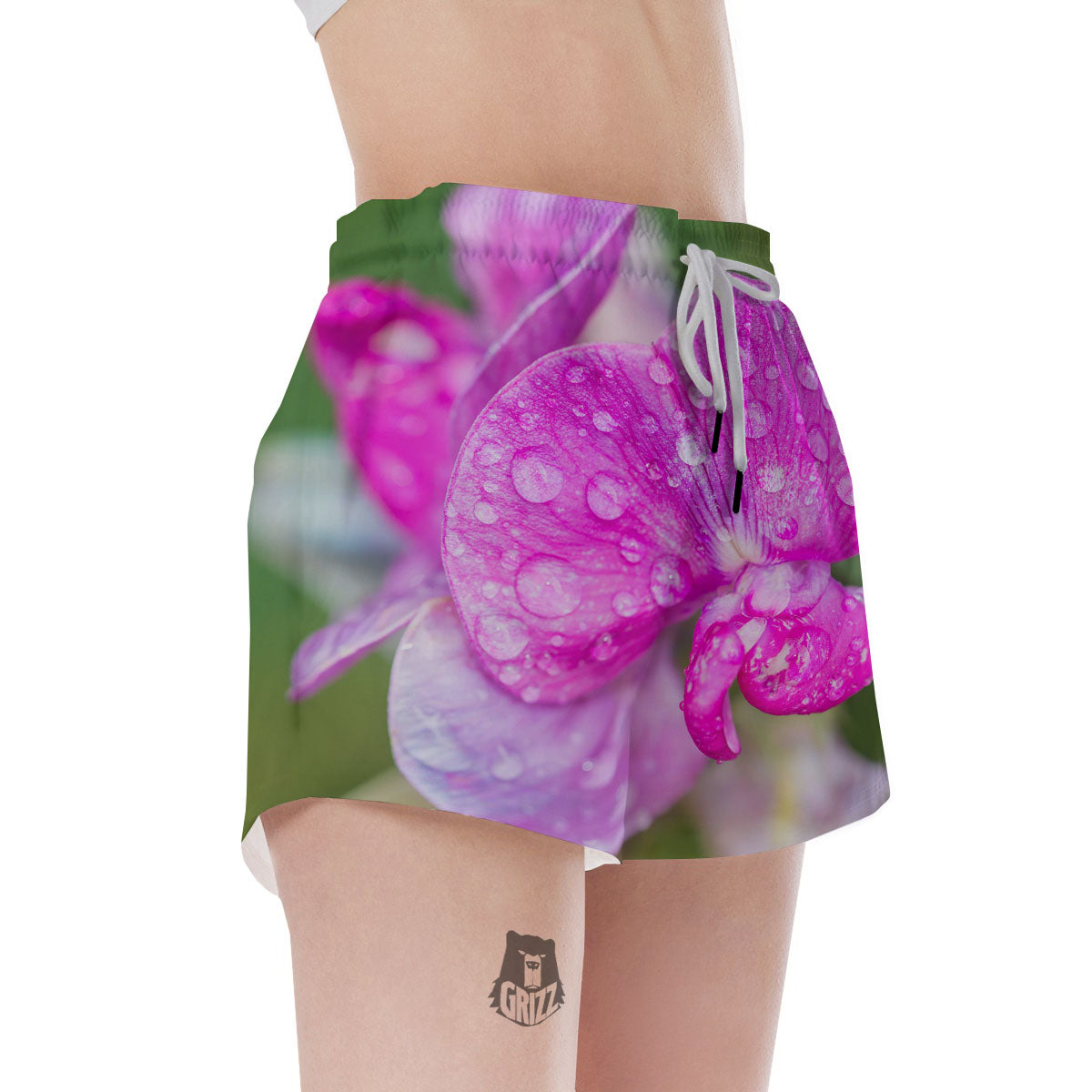 Sweet Pea Purple Print Women's Shorts-grizzshop