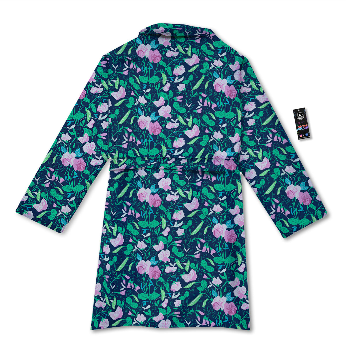 Sweet Pea Vintage Print Pattern Bathrobe-grizzshop