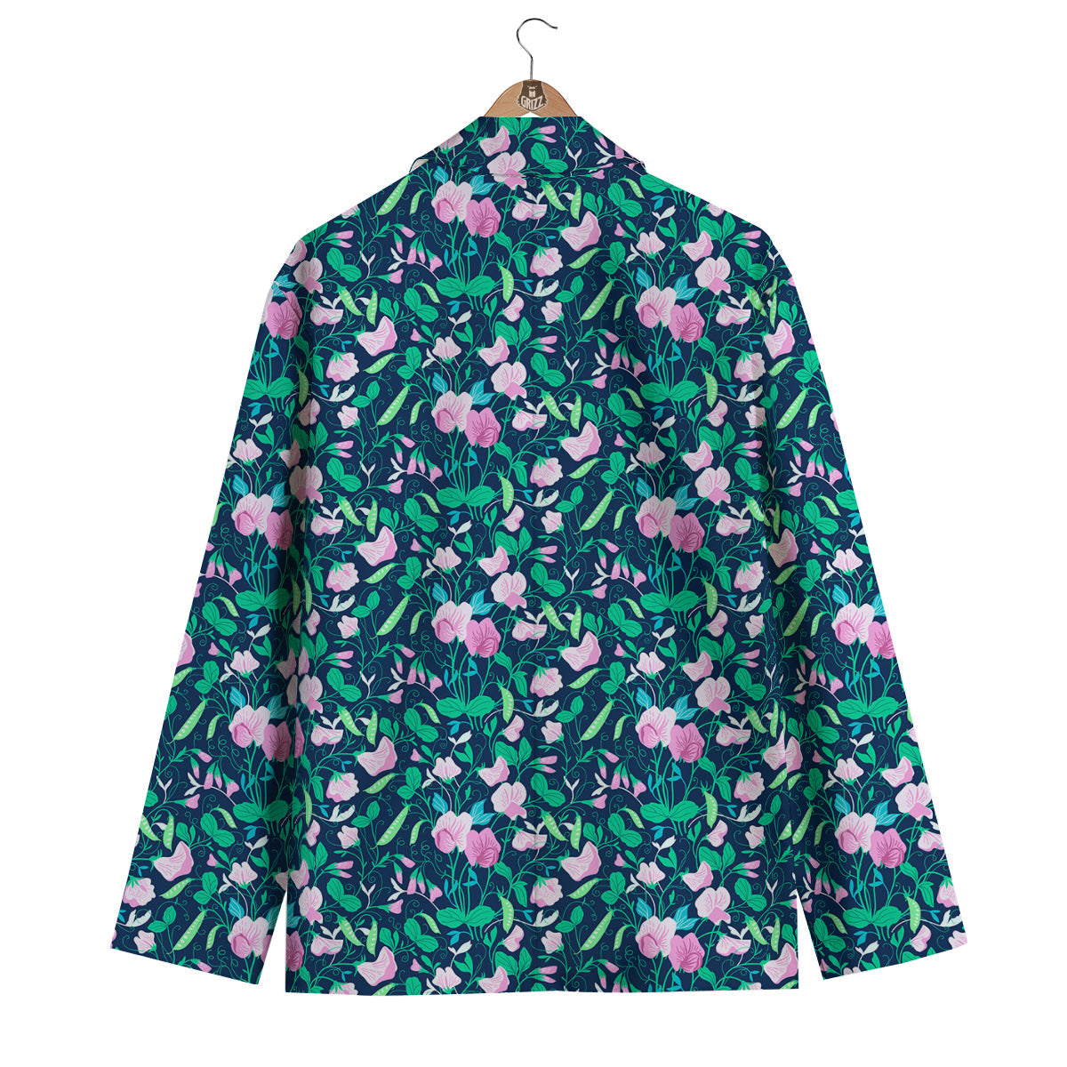 Sweet Pea Vintage Print Pattern Men's Blazer-grizzshop