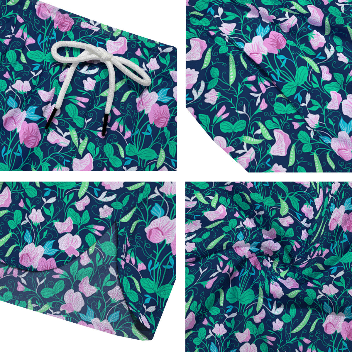 Sweet Pea Vintage Print Pattern Men's Running Shorts-grizzshop