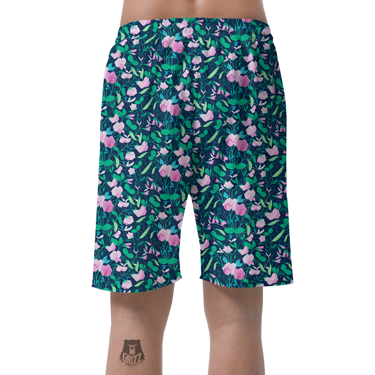 Sweet Pea Vintage Print Pattern Men's Shorts-grizzshop