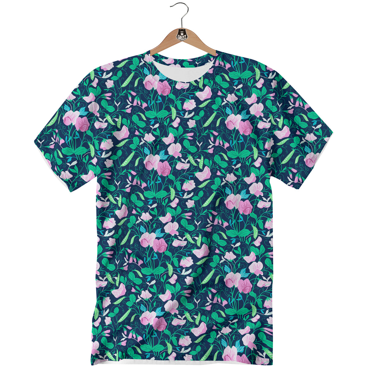 Sweet Pea Vintage Print Pattern T-Shirt-grizzshop