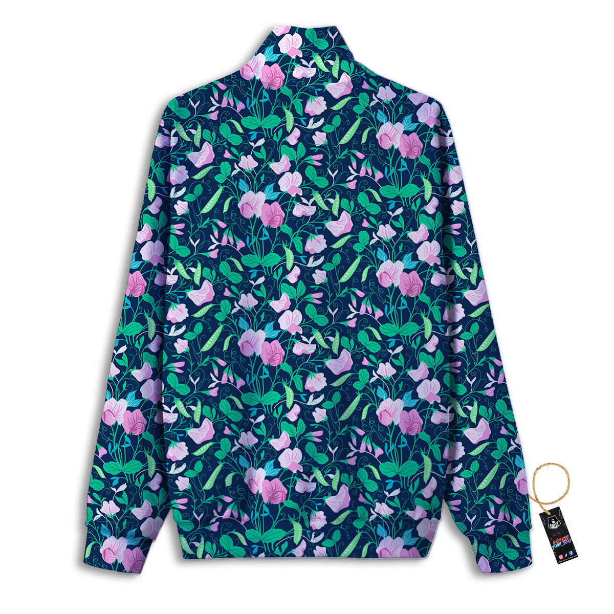 Sweet Pea Vintage Print Pattern Track Jacket-grizzshop